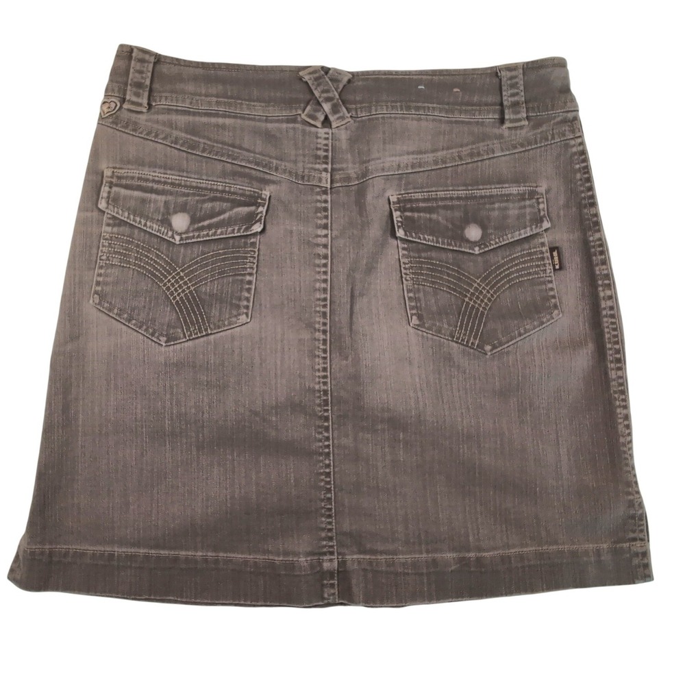 Kuhl‎ Adventure Olive Green Denim Skirt Stretch Outdoors Casual Size 8 Hiking - Picture 3 of 12